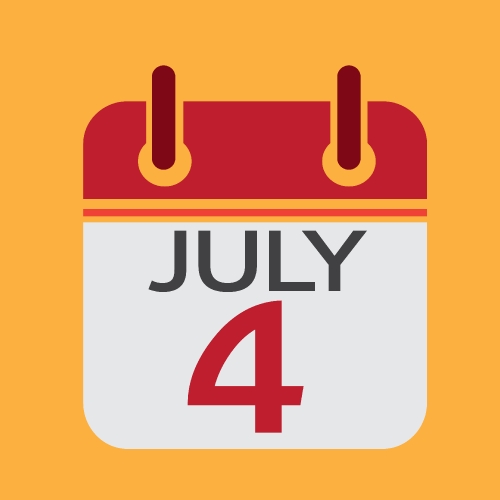 4 July Calendar icon for Independence Day