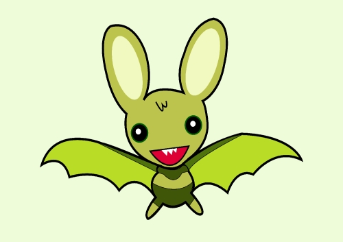 Cute Cartoon Halloween bat flying