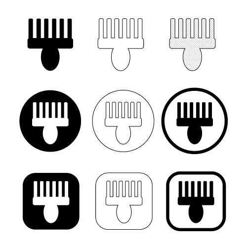 Simple Afro comb  icon sign design