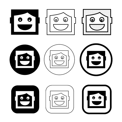 Simple human emotion icon sign design