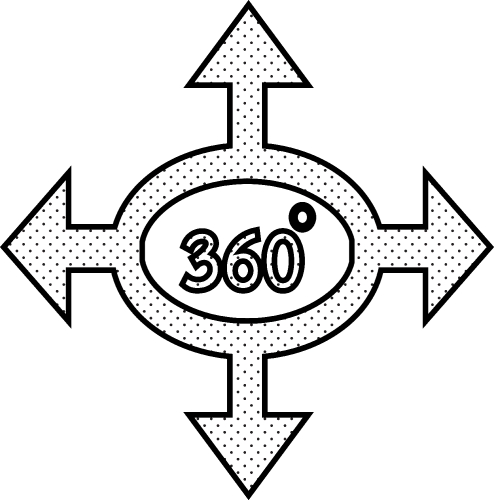 360 Degree icon sign symbol design