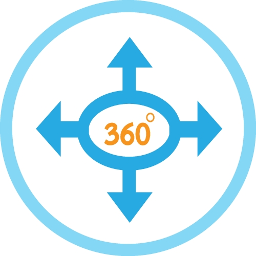 360 Degree icon sign symbol design