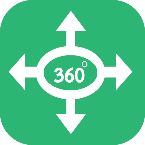 360 Degree icon sign symbol design