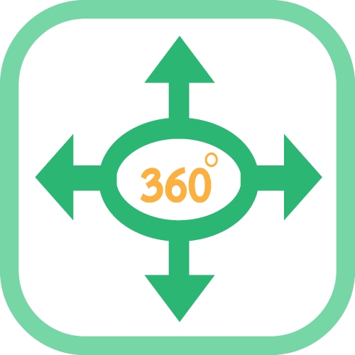 360 Degree icon sign symbol design