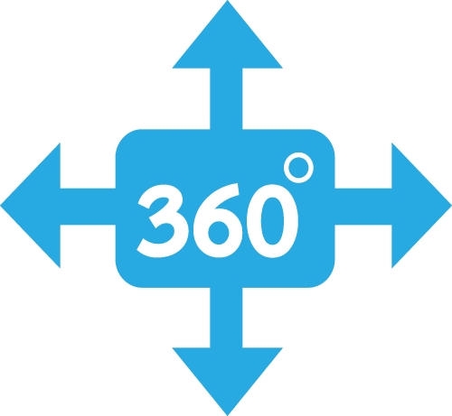 360 Degree icon sign symbol design