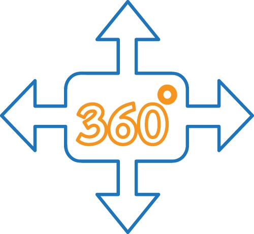 360 Degree icon sign symbol design