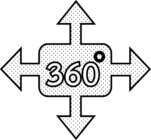 360 Degree icon sign symbol design