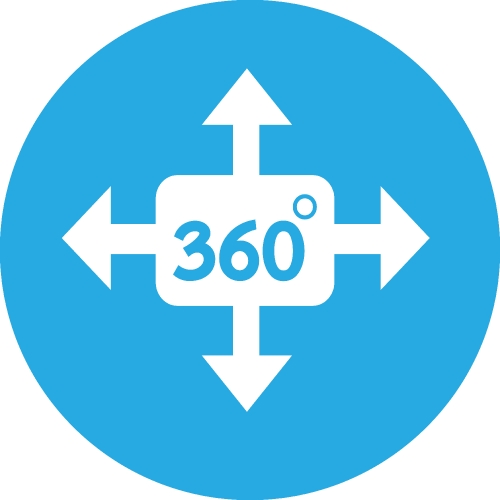 360 Degree icon sign symbol design