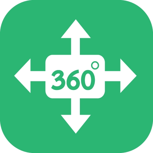 360 Degree icon sign symbol design