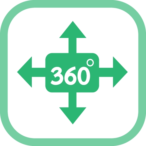 360 Degree icon sign symbol design