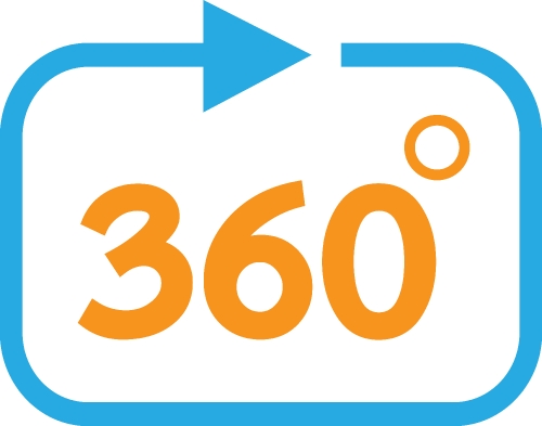 360 Degree icon sign symbol design