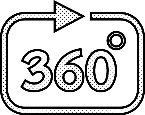 360 Degree icon sign symbol design