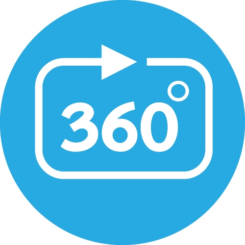 360 Degree icon sign symbol design