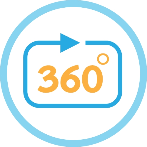 360 Degree icon sign symbol design