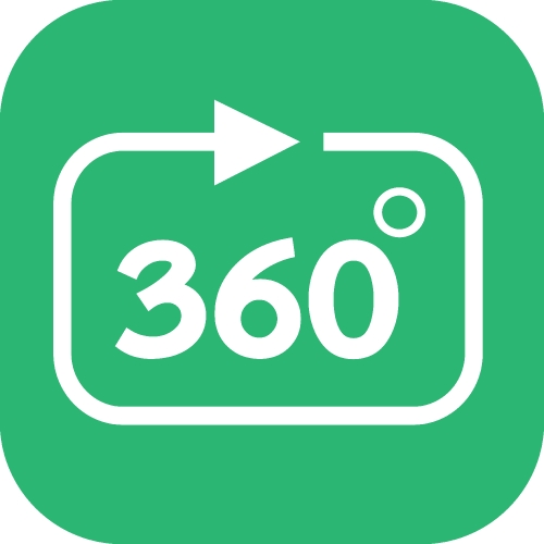 360 Degree icon sign symbol design