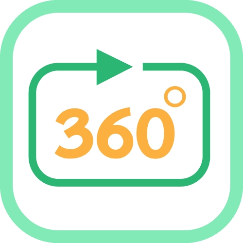 360 Degree icon sign symbol design