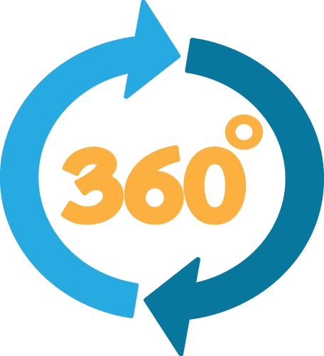 360 Degree icon sign symbol design