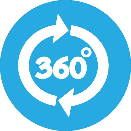 360 Degree icon sign symbol design