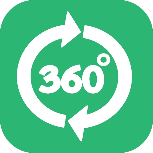 360 Degree icon sign symbol design