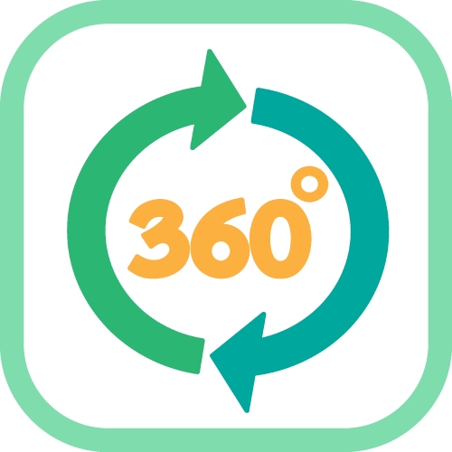 360 Degree icon sign symbol design