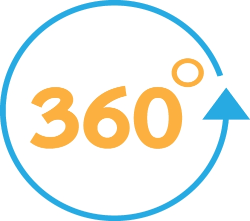 360 Degree icon sign symbol design