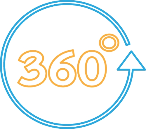 360 Degree icon sign symbol design