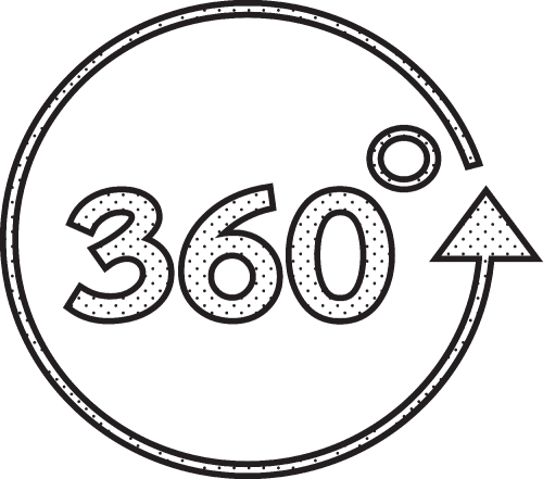 360 Degree icon sign symbol design