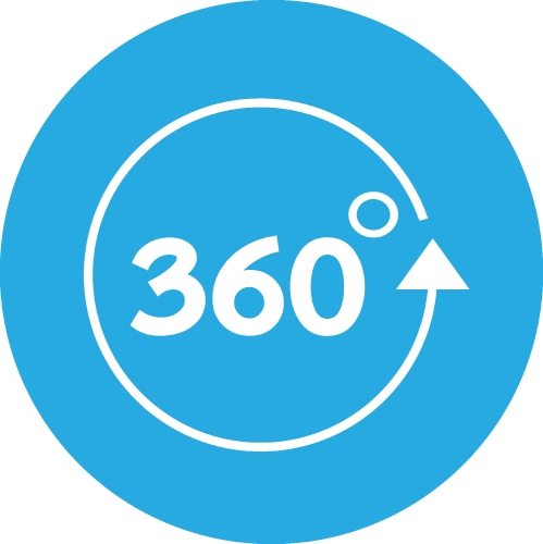 360 Degree icon sign symbol design