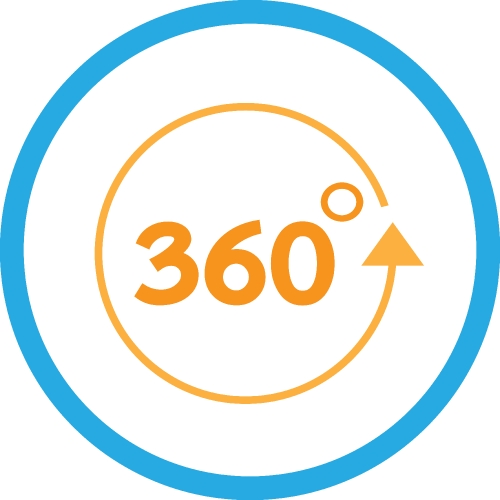 360 Degree icon sign symbol design