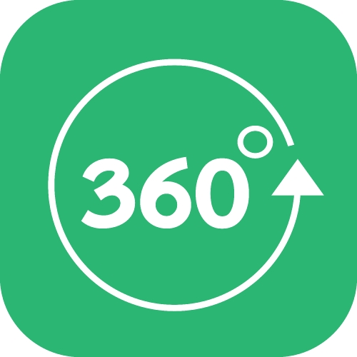 360 Degree icon sign symbol design