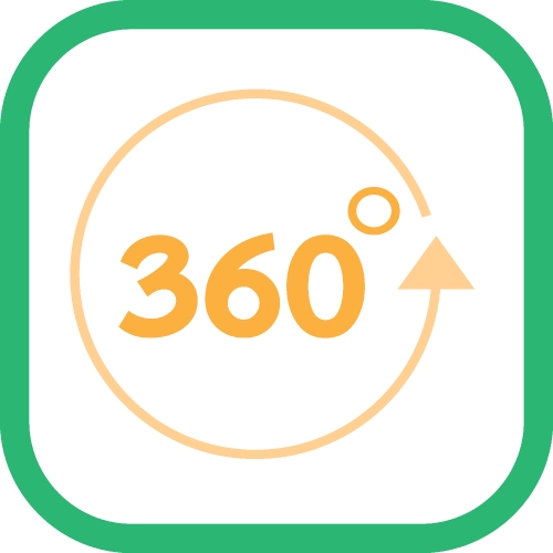 360 Degree icon sign symbol design