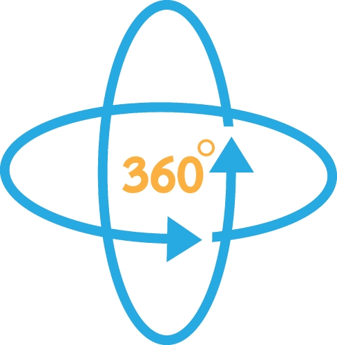 360 Degree icon sign symbol design