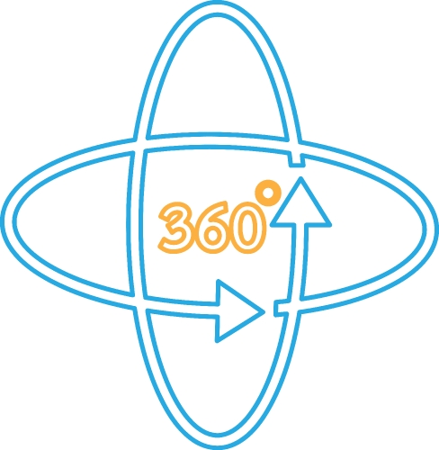 360 Degree icon sign symbol design