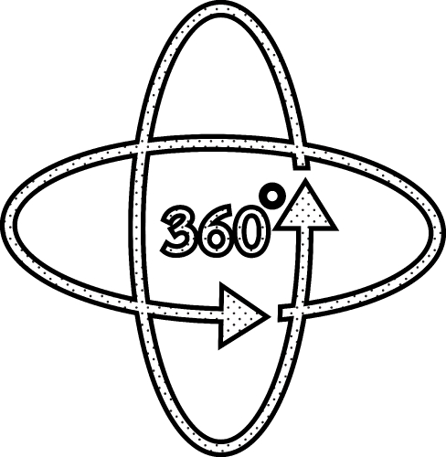 360 Degree icon sign symbol design