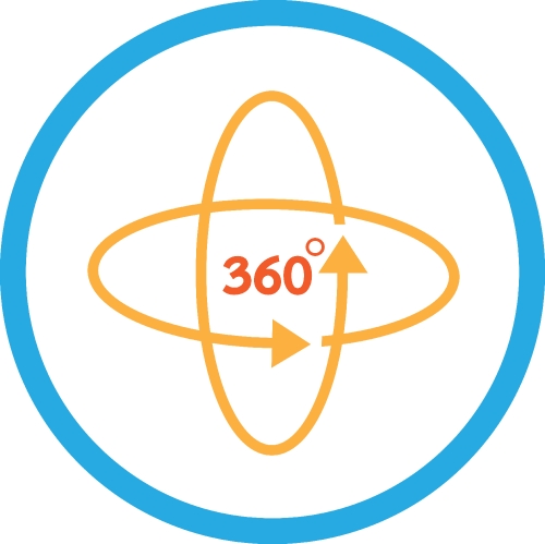 360 Degree icon sign symbol design