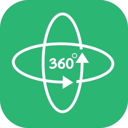 360 Degree icon sign symbol design