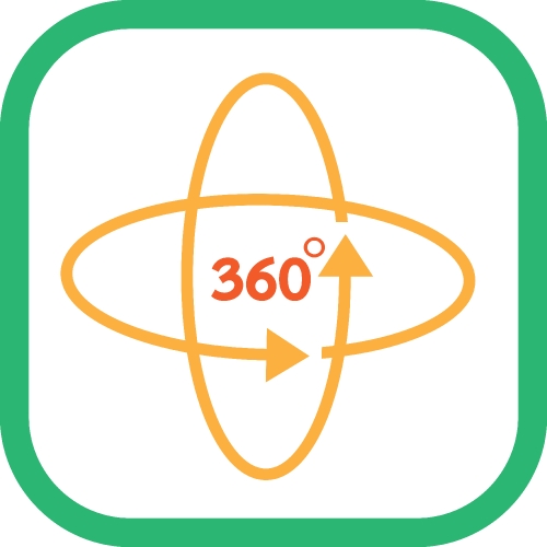 360 Degree icon sign symbol design