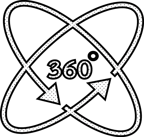 360 Degree icon sign symbol design