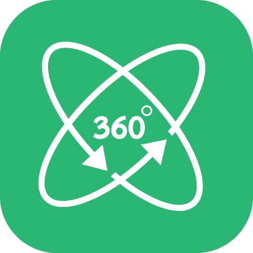 360 Degree icon sign symbol design