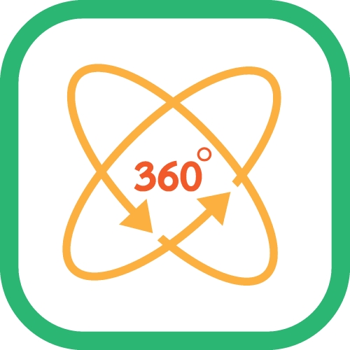 360 Degree icon sign symbol design