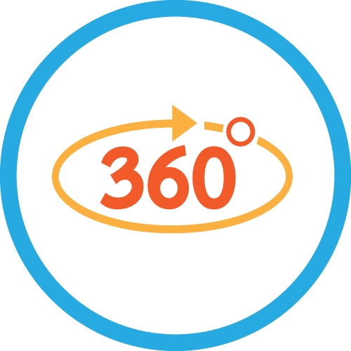 360 Degree icon sign symbol design