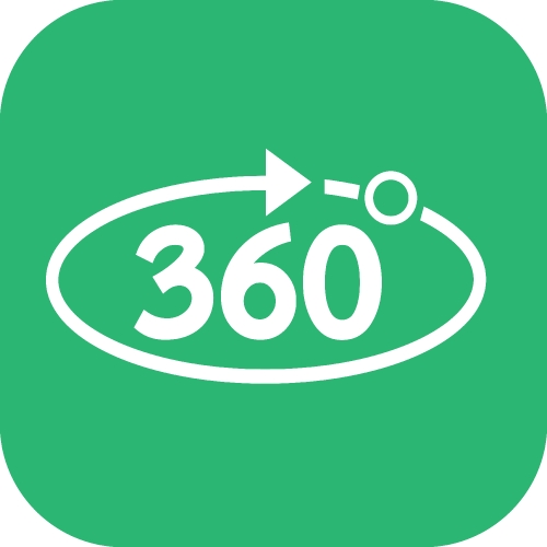 360 Degree icon sign symbol design