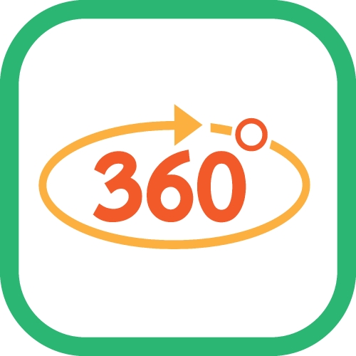 360 Degree icon sign symbol design