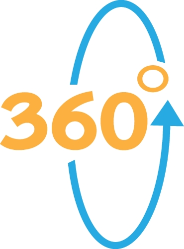 360 Degree icon sign symbol design