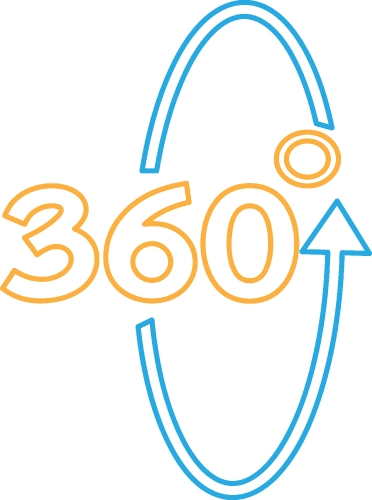 360 Degree icon sign symbol design