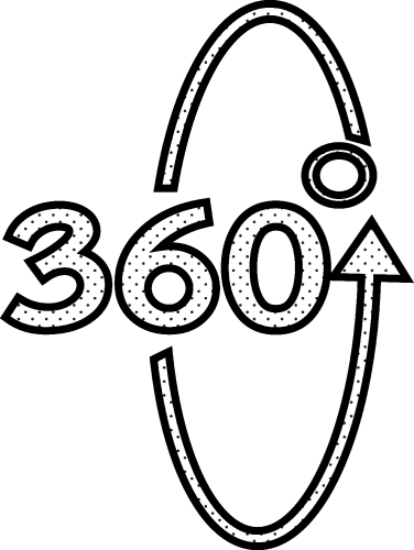 360 Degree icon sign symbol design