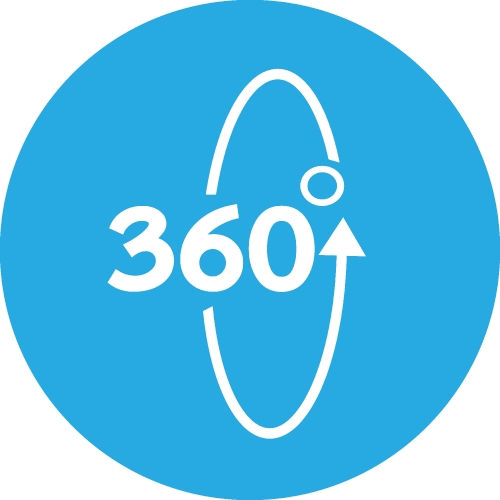 360 Degree icon sign symbol design