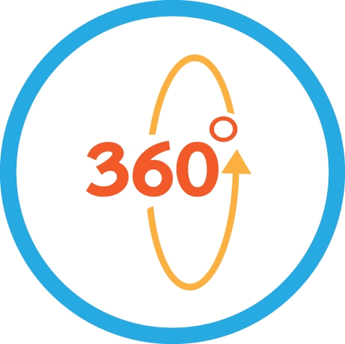 360 Degree icon sign symbol design