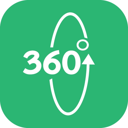 360 Degree icon sign symbol design