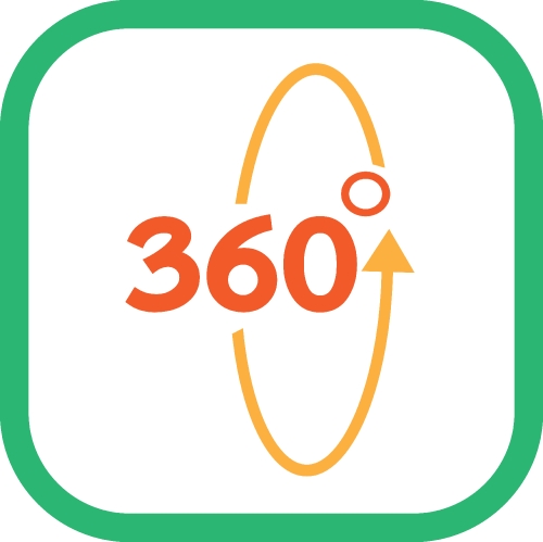 360 Degree icon sign symbol design